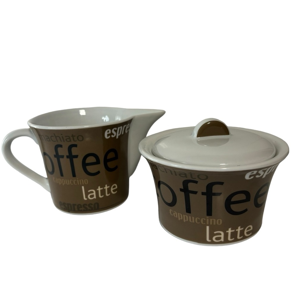 Basiq Coffee Sugar Bowl With lid & Cream Pitcher Coffee bar decor accent…